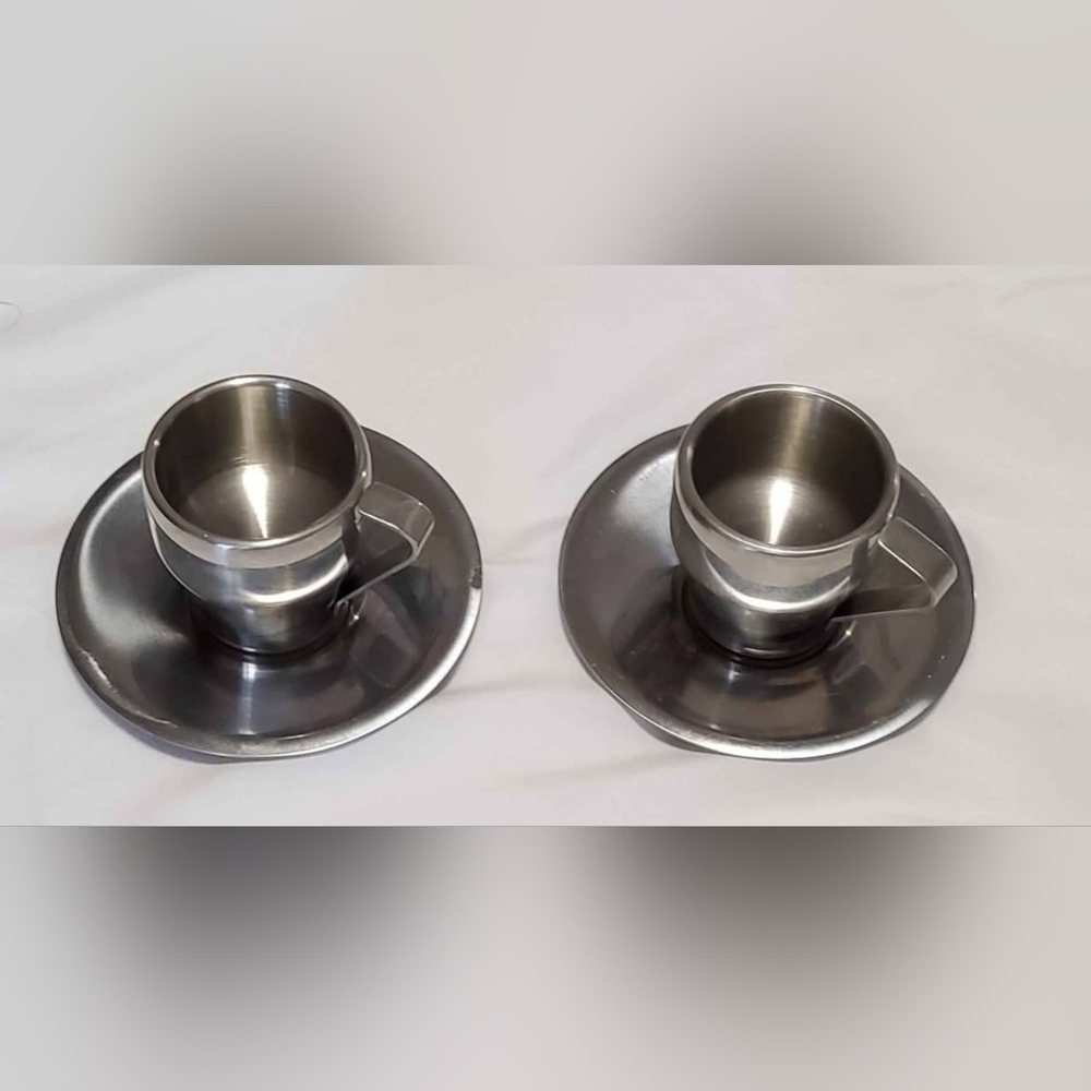 Breville Cafe Roma espresso cups and saucers 2 sets